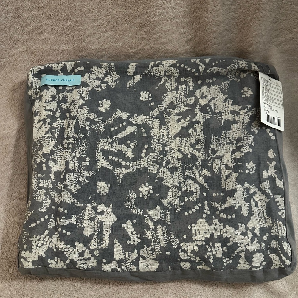 Anthropologie Gray and White Shower Curtain